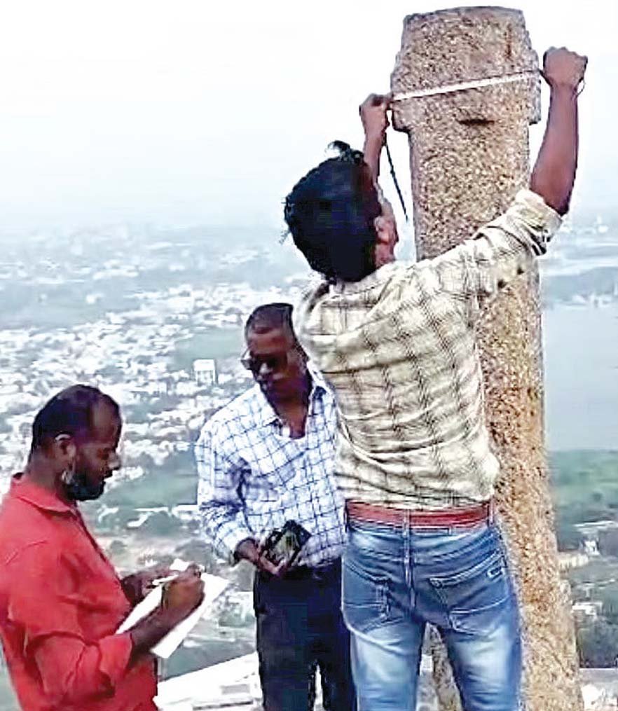 தீபத்தூணா, அளவீட்டுக் கல்லா: குன்றம் மலையில் தொல்லியல் துறை ஆய்வு